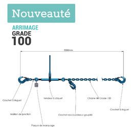 systeme d arrimage grade 100 hr 1 partie avec tendeur a cliquet et chaine 8 a 13mm schema composants